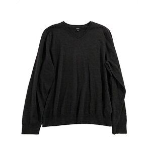 NWOT Apt. 9 Soft Sweater Mens Sz XL Gray Pullover V-Neck Long Sleeve Merino Wool